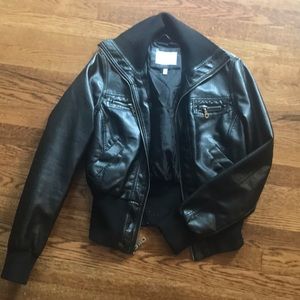 Faux leather black jacket